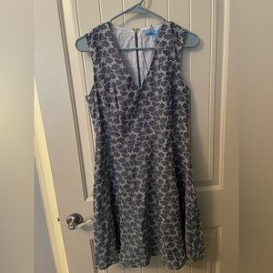 Draper James Embroidered Chambray Love Circle Dress - NWT